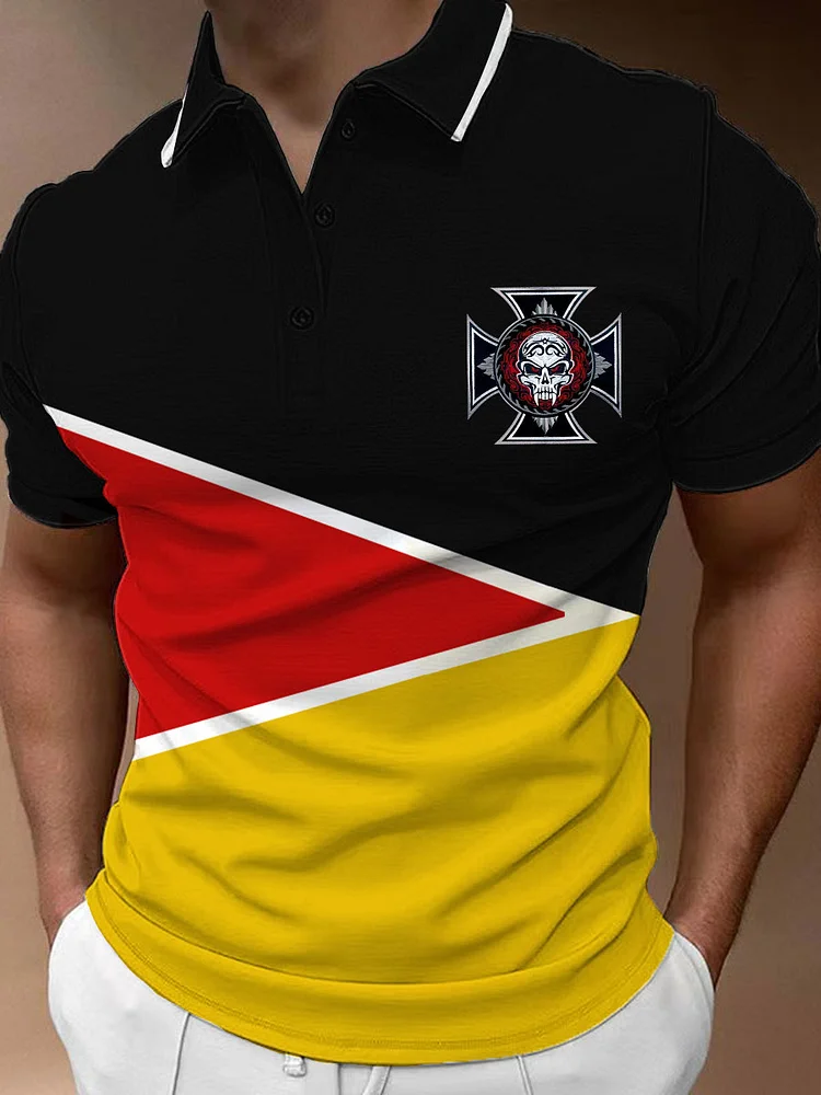 M&auml;nner Deutschland Eisernes Kreuz Sch&auml;del l&auml;ssig Hemd und Shorts-Shirt