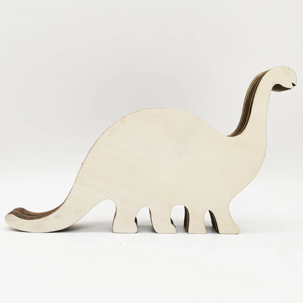 Purexcellent™ New creative forest animal wood carving long neck dinosaur desktop handicraft ornament