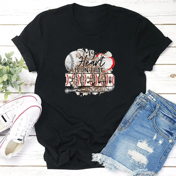 AL™ My heart is on that field T-shirt Tee - 01266-Annaletters