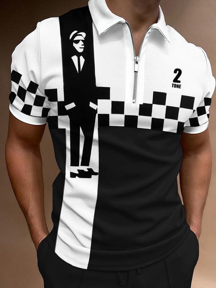 Men's Fashion Checkerboard POLO Shirt