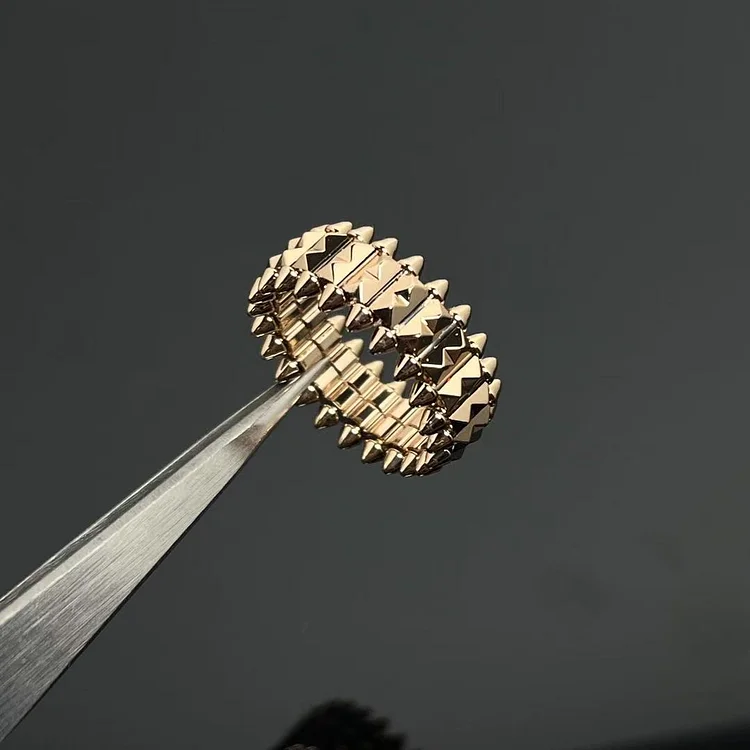 High Quality Bullet Rivet Wide Double Ring For Women Fashion Classic Luxury Brand Jewelry Fine Party Gifts