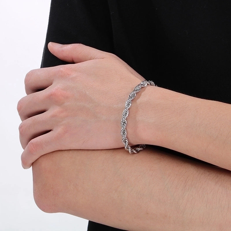 Minimalist Twist 304 Stainless Steel 18K Gold Plated Bracelets In Bulk