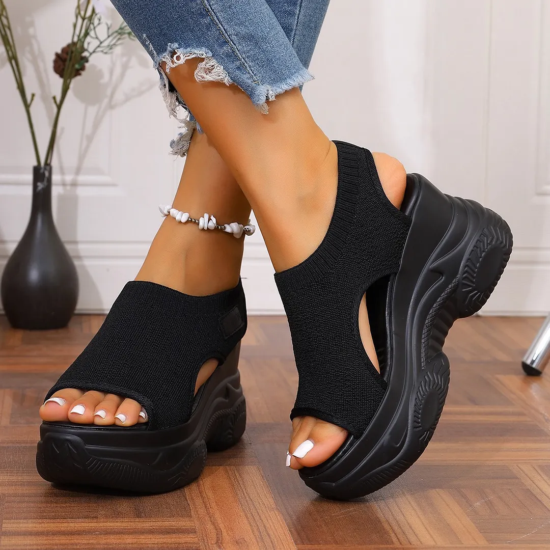Breakj Breakj Thick-Soled Sandals Women 2025 Summer New Fish Mouth Comfortable Flying Sports Casual Sandals