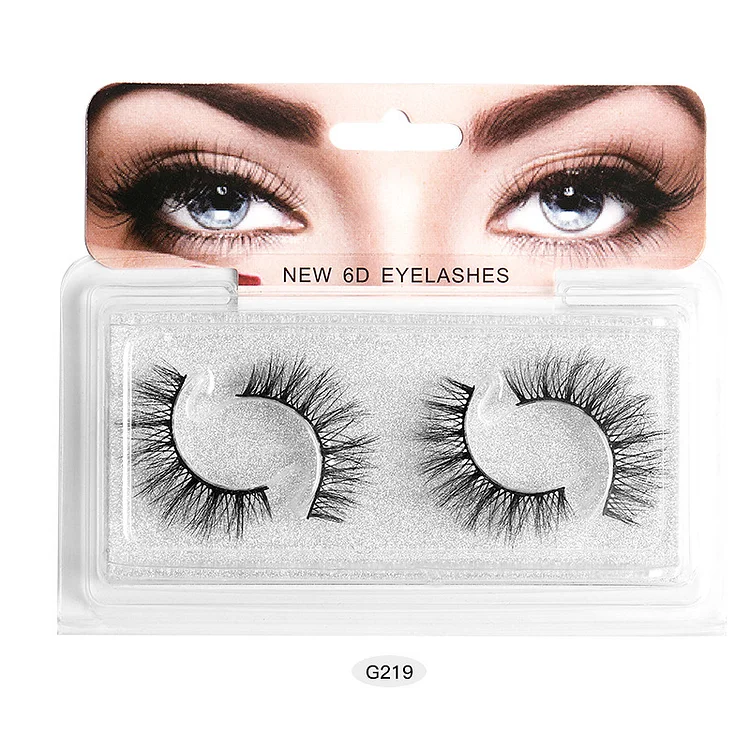 2 Pairs Imitation Mink Hair False Eyelashes Multi-Layer Curling Eyelashes