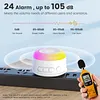 Wifi Sound and Light Alarm Sensor App Remote Control Plug-in Home Alarm 105dB Sounder Voice Broadcast Alarm for Vibration CO VOC PIR for Kids Garage Office