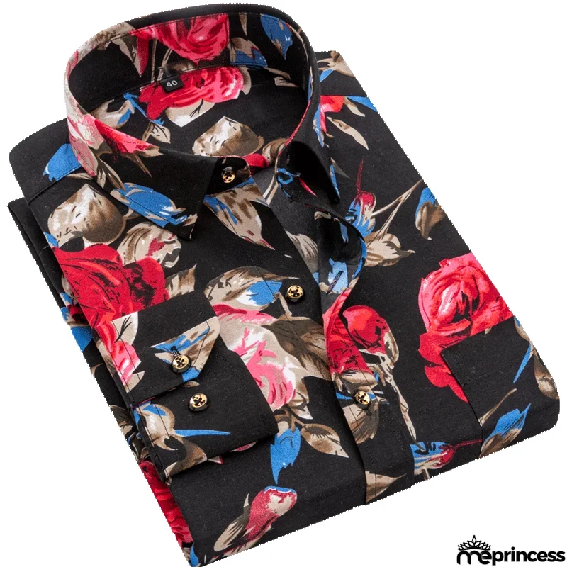 Men's Polyester Turndown Collar Full Sleeve Casual Wear Shirts