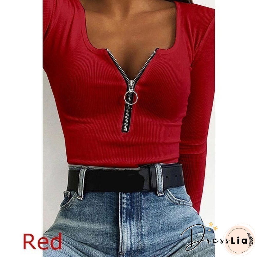 Womens New Fashion Crew Neck Skinny Bodysuit Jumpsuit Stretch Leotard Top Shirt