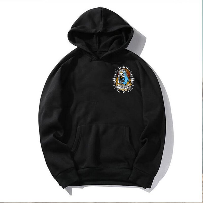 Weird Skull Letter Printed All-match Cozy Hoodie - Krazyskull