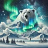 Aurora Mountains Polar Bear-11CT Stamped Cross Stitch 50*50cm/19.69*19.69in