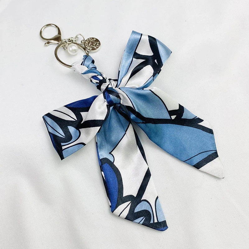 Sweet Minimalist Bow Knot Cloth Metal Unisex Bag Pendant Keychain
