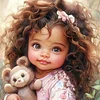Diamond Painting -DIY Full Round Drill Toy Bear And Girl