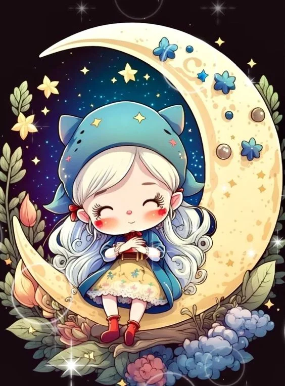 Little Girl Sleeping On Moonlit Night 11CT Stamped Cross Stitch 40*56CM