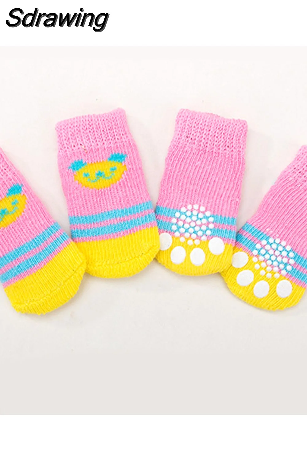 Sdrawing Cute Puppy Dog Socks Cartoon Printed Anti Slip Knit Socks Winter Warm Puppy Shoes Small Medium Dogs Boots Pet Products