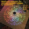 Solar Powered Deck Step Stair Lights Mandalas Theme Waterproof Fence Light Decorative Mandalas Lights for Garden Post Patio Backyard Yard Decor