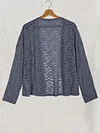 Fashionable Solid Color Lace Cardigan Top - Delicate Open Front, Sheer Three-Quarter Sleeves, Perfect for Everyday Chic Style - A Feminine & Lightweight Wardrobe Staple for Women