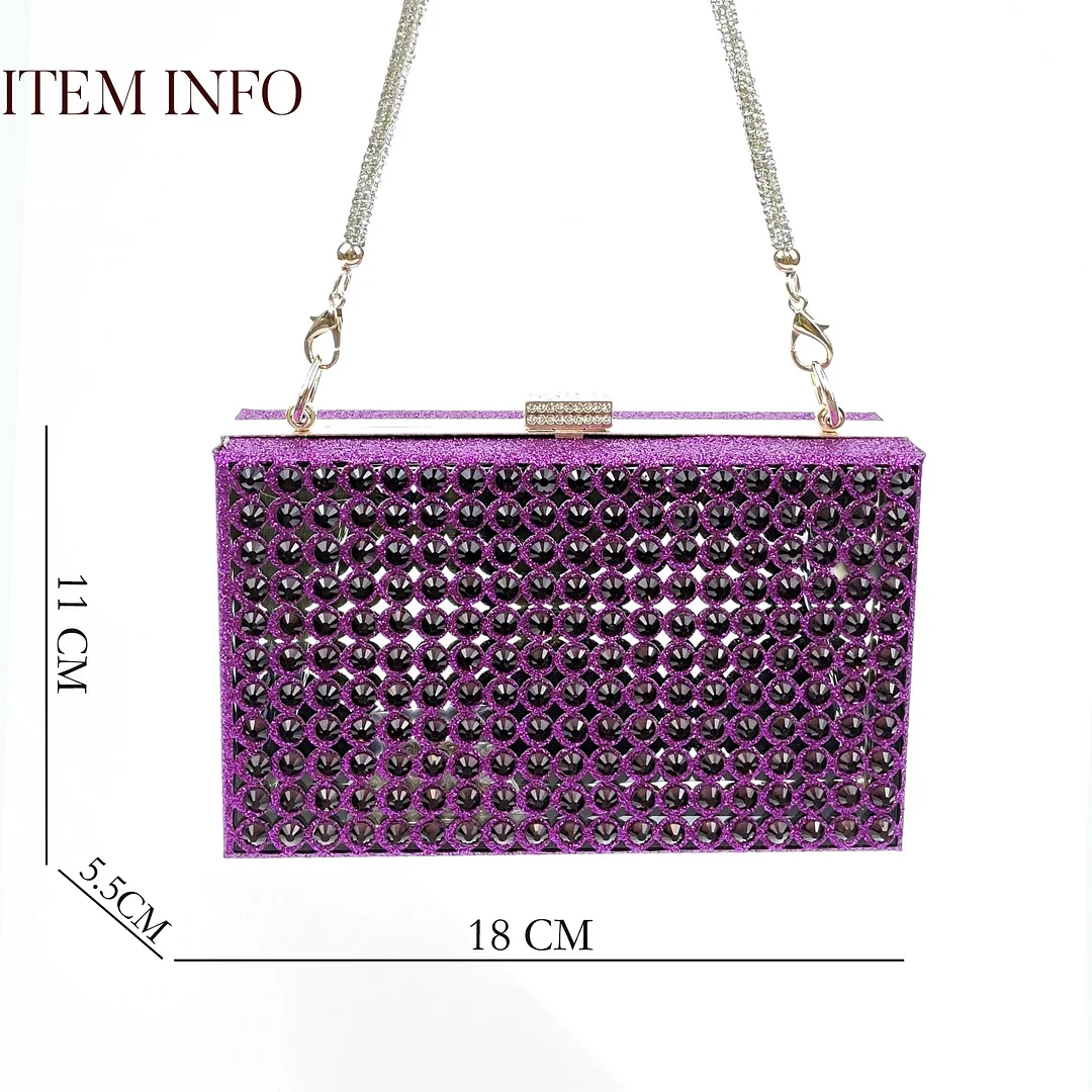 QSGFC New Arrival Popular Cutout Style In Nigeria Italian Design Elegant D.Purple Color Ladies Shoes and Bag For Party Wedding