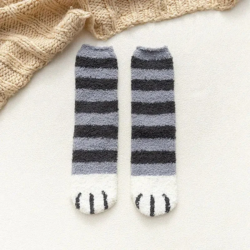 Brownm Paw Plush Socks