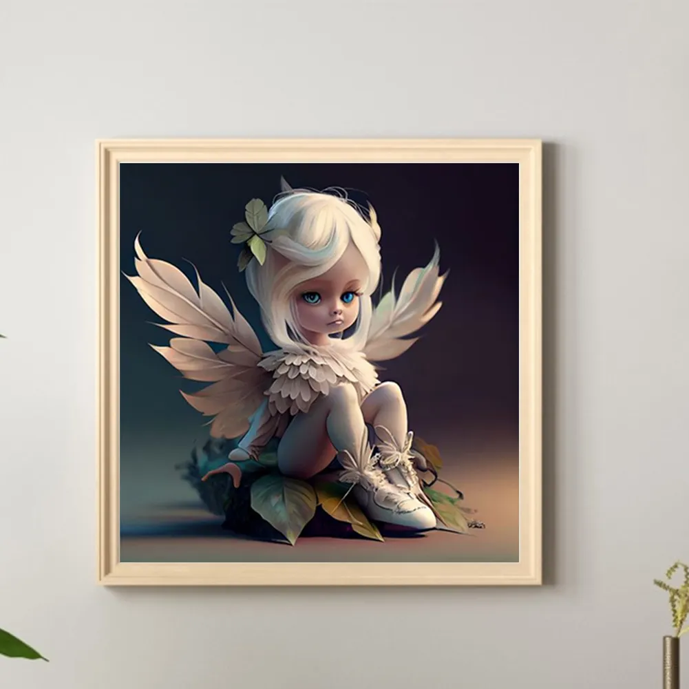 Full Round Diamond Painting 50*50cm - Little Girl With Wings