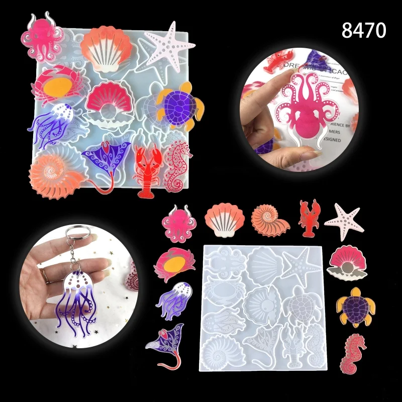 Ocean Creatures Keychain Decorative Pendant Silicone Mold