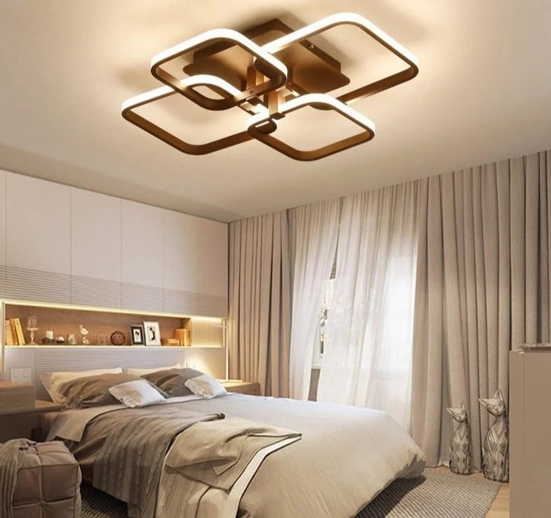 Square Circel Rings Ceiling Lights For Living Room Bedroom Home Modern ...