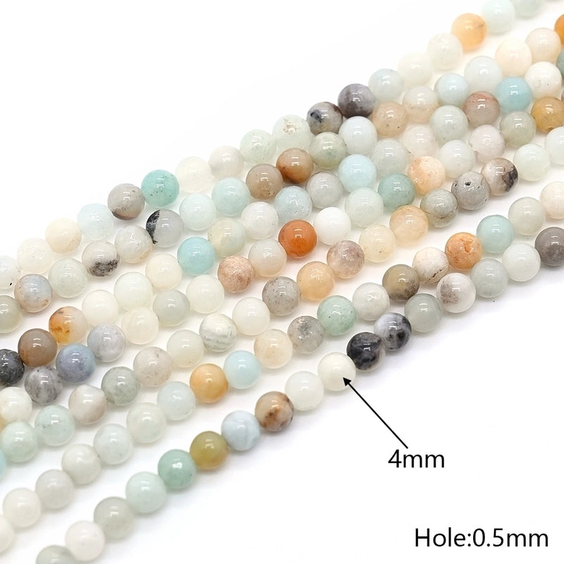 1 Strand/Package 10mm 6mm 8mm Hole Under 1mm Hole 1~1.9mm Natural Stone Amazonite Round Simple Polished Jewelry Accessories