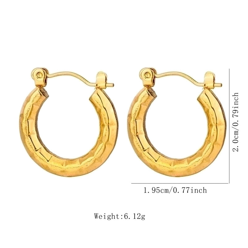1 Pair Vintage Style U Shape Geometric Heart Shape Plating 304 Stainless Steel None 18K Gold Plated Hoop Earrings