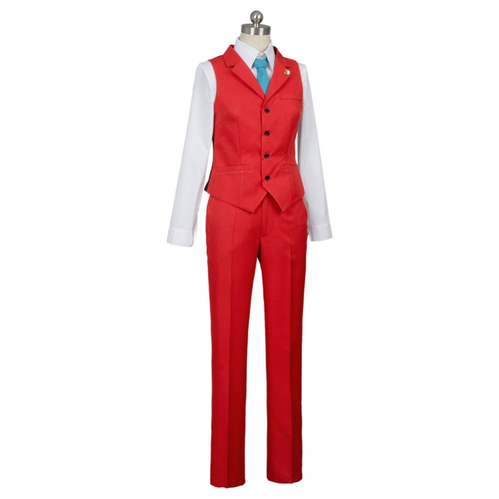 Gyakuten Saiban 4 Apollo Justice Ace Attorney Polly Red Lawyer Suit Cosplay Costume