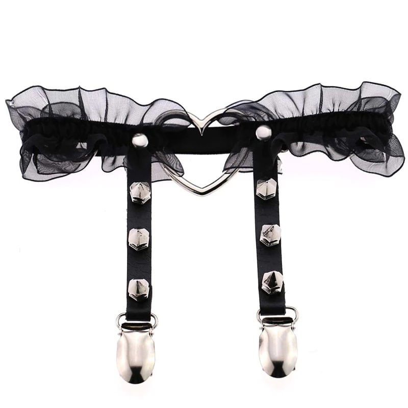 Billionm Leg Ring Garter Harajuku Elasticity Heart Faux Leather Harness Tight Suspender Punk Strap Belts Bondage Gothic Fashion New