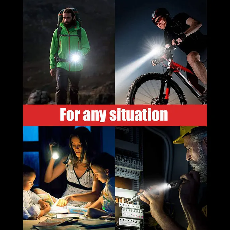 GearLight S1000 LED Tactical Flashlights 2-Pack – 5 Modes, Zoomable, High Lumens, Black Aluminum