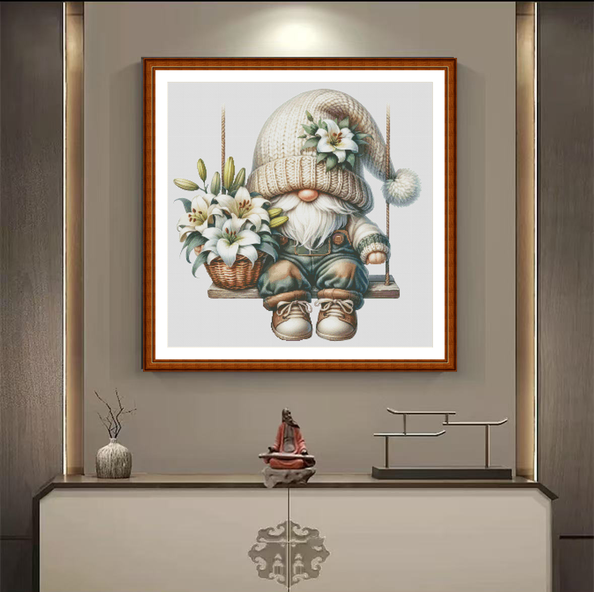 1set DIY Printed Cross Stitch Kit, 【ZZ4940- Lily Little Dwarf】aida cross stitch Painting Fairy Cross Stitch