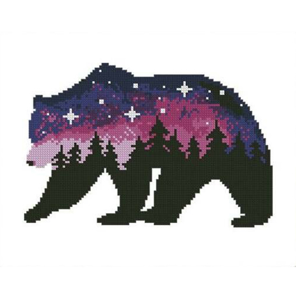 

Star Bear - 11CT Stamped Cross Stitch - 30*40CM, 501 Original