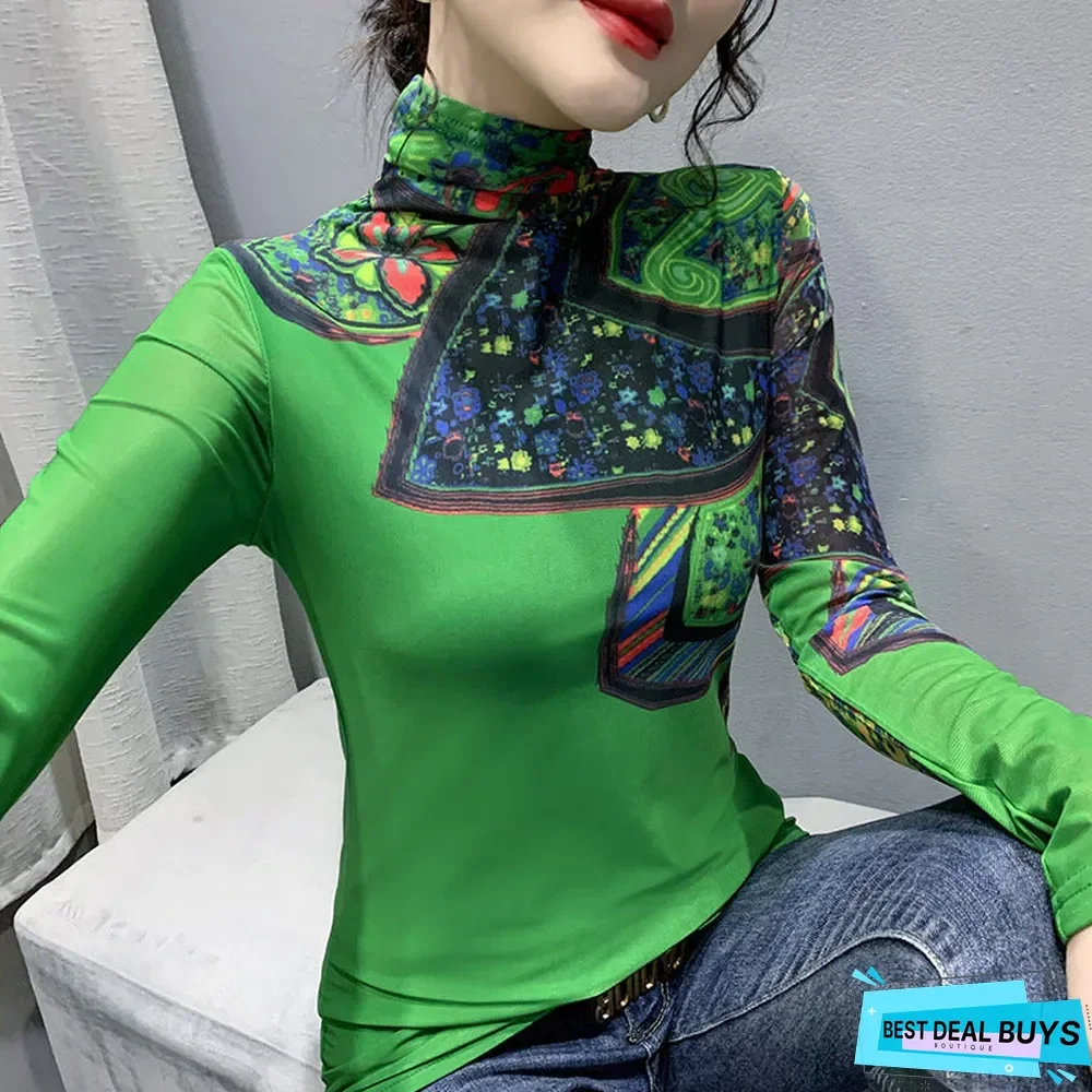 Long Sleeve Casual Printed Shirts & Tops