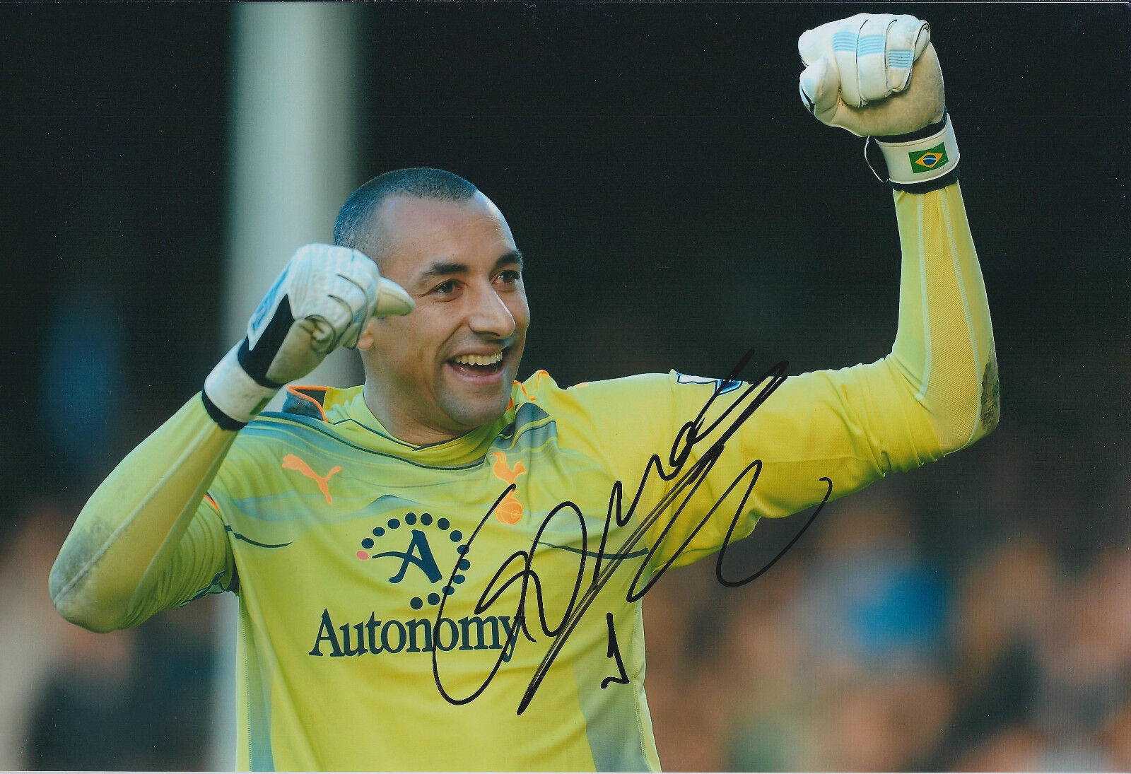 Heurelho GOMES Signed Autograph 12x8 Photo Poster painting AFTAL COA 1899 HOFFENHEIM Goalkeeper