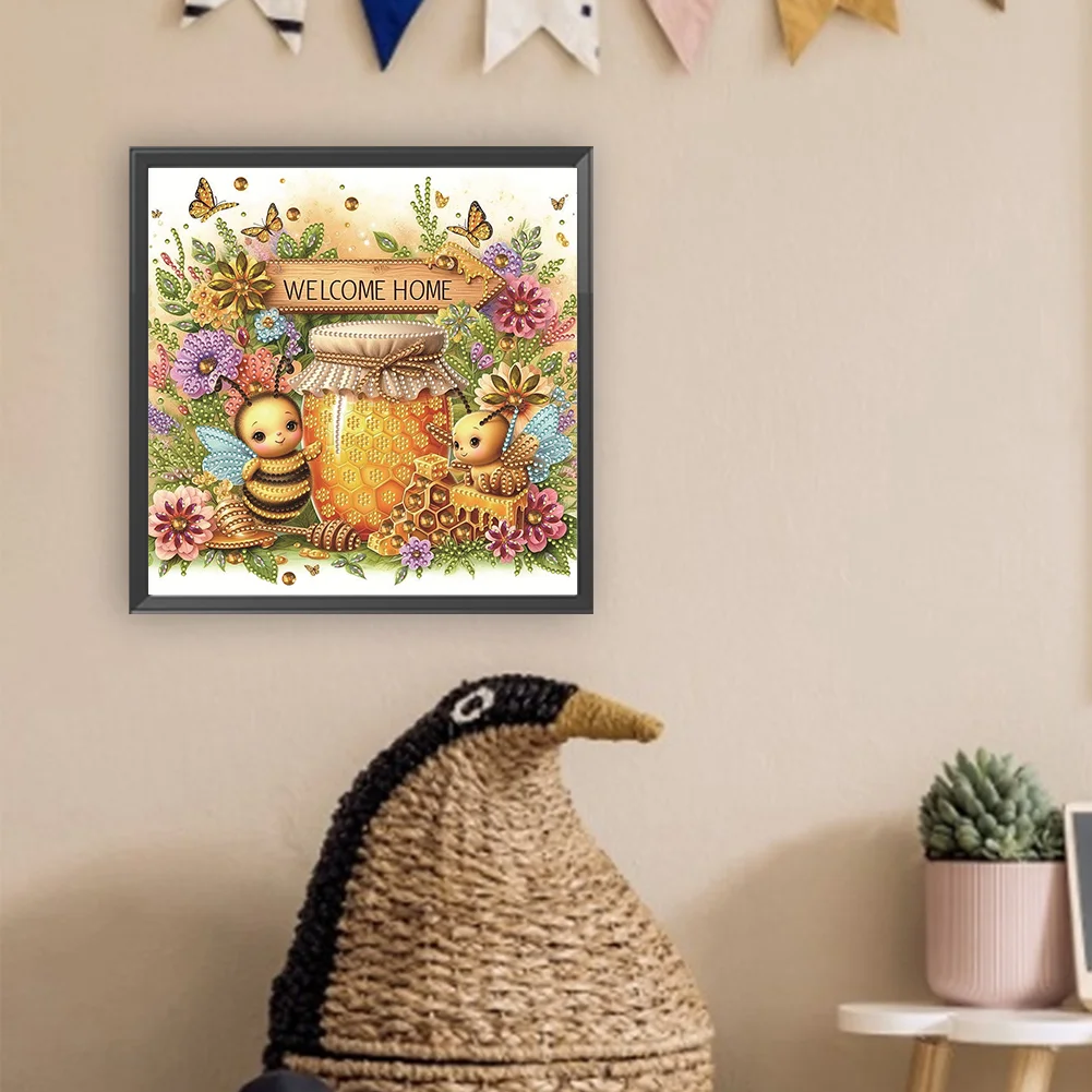Diamond Painting - Partial Special Shaped Drill - Bee(Canvas|30*30cm)