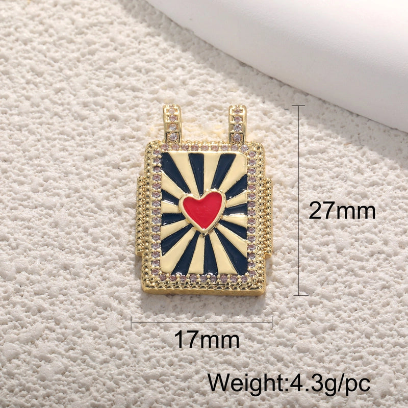 1 Piece Copper Geometric Heart Shape Pendant