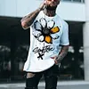 Fashion Casual Flower Print T-shirt Men by Inlyline