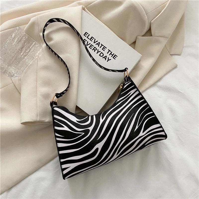 Zebra Leopard Striped One-shoulder Underarm Bag