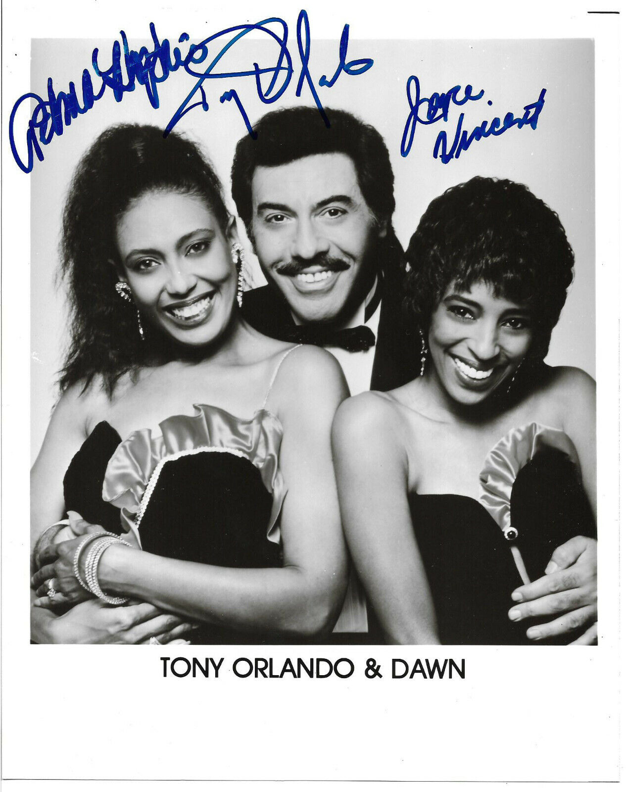 Tony Orlando and Dawn Authentic Group Signed 8x10 Photo Poster painting Autographed