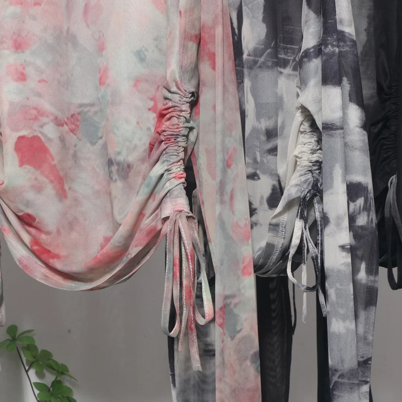 Uveng Design With A Thin-Dyed Sexy Mesh Long-Sleeved Sunscreen T-Shirt With A Short Top 8928