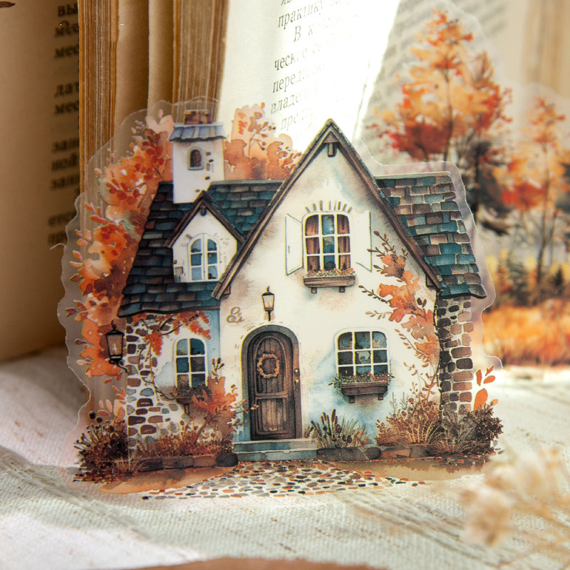 PET 스티커 - 가을 시리즈 빈티지 나뭇잎 나무 캐릭터를 위한 시