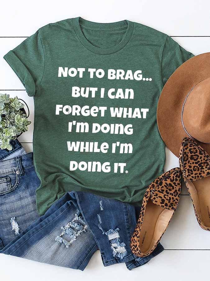 Women's Old Geezer Funny Sayings Print Crew Neck T-shirt