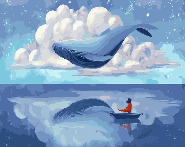 

Whale Flying in the Sky – Paint By Numbers - 40*50CM, 501 Original