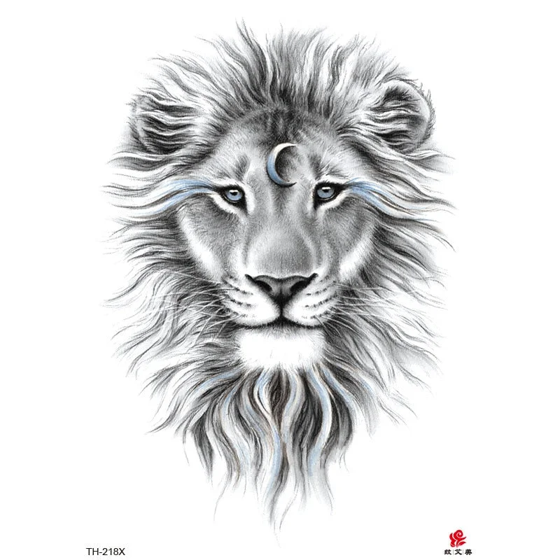 Lion Tiger Cool Temporary Tattoo Sticker Fashion Wolf Waterproof Animal Body Art Arm Tatto Fake Removable Tatoo for Men Women