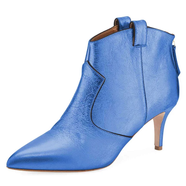 Blue Stiletto Boots Ankle Boots |FSJ Shoes