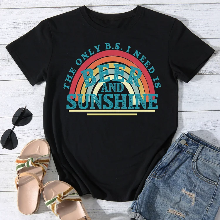 Beer and Sunshine Summer T-shirt Tee -013651