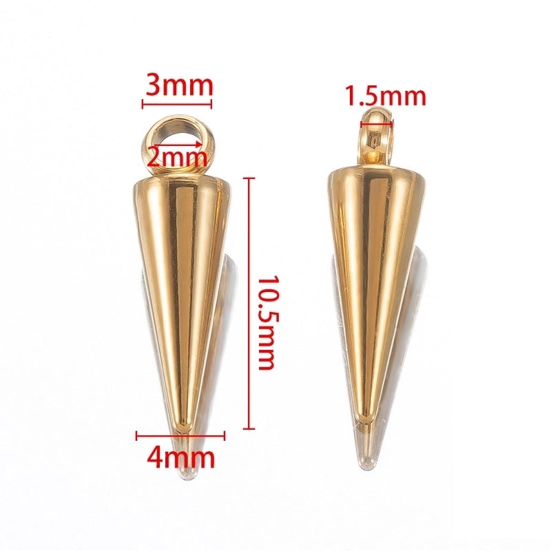 10 PCS/Package 4*10.5mm 6*10.5mm 6 * 15mm Hole 2~2.9mm Hole 3~3.9mm 304 Stainless Steel Solid Color Polished Pendant