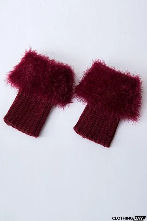 Silky Feather Pattern Topper Boot Cuffs