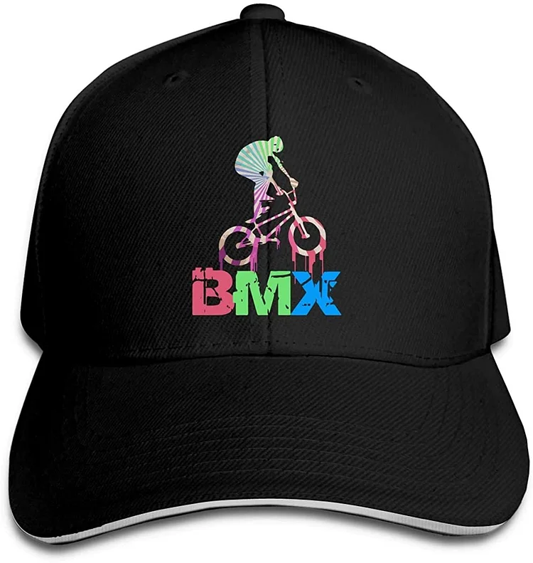 Unisex Adjustable Retro BMX Peaked Hat Cotton Cowboy Hat for Mens and Womens