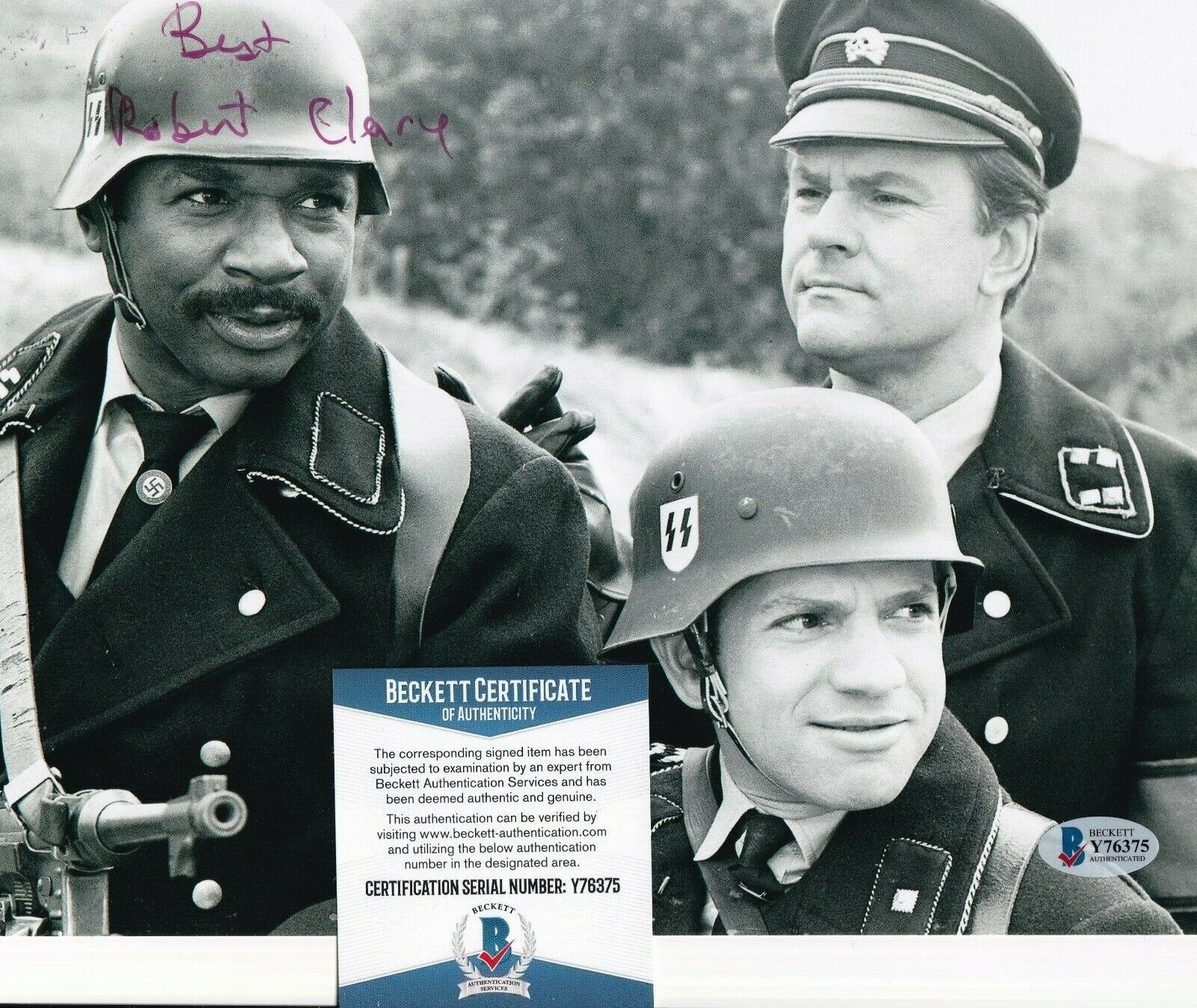 ROBERT CLARY signed (HOGAN'S HEROES) LeBeau 8X10 Photo Poster painting BECKETT BAS Y76375