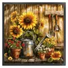 Sunflower Watering Can-11CT Stamped Cross Stitch 40*40cm/15.75*15.75in tapestrymarket